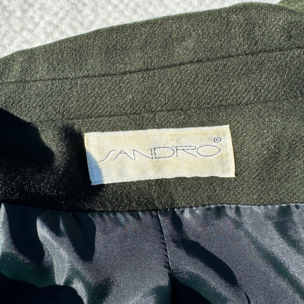 SANDRO - Green Wool Jacket Size 10 - Picture 4 of 7